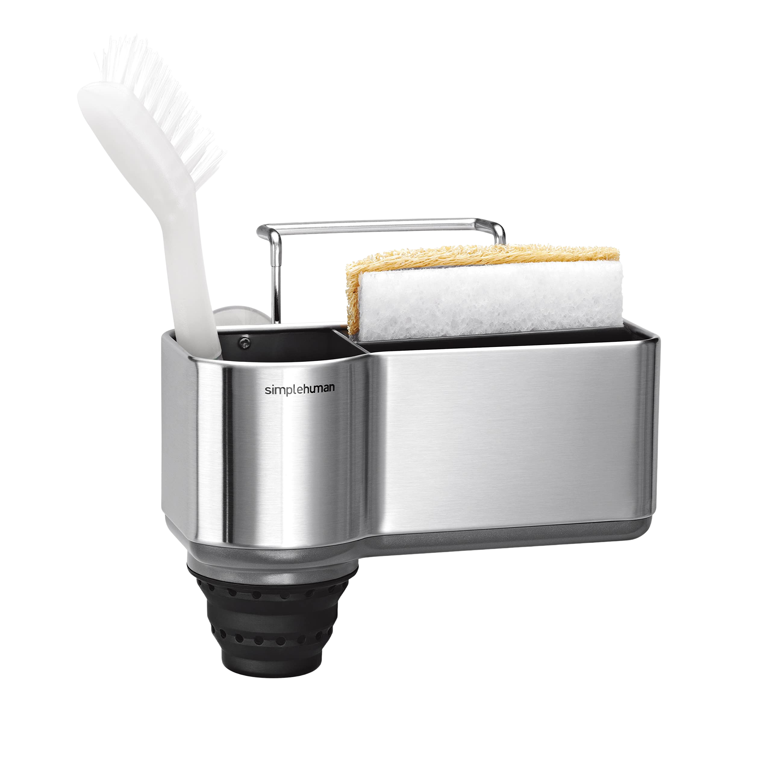 simplehuman sink caddy sponge holder brushed stainless steel with suction cups